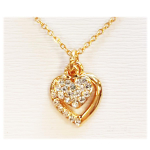 Les Tr&eacute;sors De Lily [R8130] &ndash; disainerkaelakee 'Love' valgest kullast - 13x13 mm valge