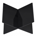 Akr&uuml;&uuml;list raamatualus, millel on X-kujuline raamaturiiul kokaraamatute retseptimen&uuml;&uuml; jaoks Ajakirjade juturaamat