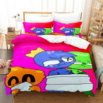 3D Rainbow Friends voodipesukomplektid tekikott koos padjap&uuml;&uuml;riga, kaheinimesevoodi, t&auml;issuuruses kuninganna voodiriided voodipesu AU Double 180x210
