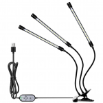 USB Plant Grow Light P&auml;ikesevalgus Valge t&auml;isspektri valgustusnurgaga reguleeritav lauaklambri kasvatamine 3 heads