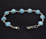 925 Sterling H&otilde;bedast Larimari K&auml;ev&otilde;ru Taevasinine V&auml;rv &Uuml;mar Kabi&scaron;ooni Kujuline Looduslik Larimar L&uuml;lidega K&auml;ev&otilde;ru Kingitus Naistele 7.50 Inches sinine