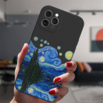 Iphone 13 11 12 14 Pro Max Mini Xs Xr 14plus Black Case jaoks Moekunst Van Goghi &otilde;limaal Populaarne silikoonist kaitsekate For iPhone 12 Pro