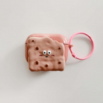 Ins Pink Biscuit Cartoon 3D Relif &uuml;mmargune v&otilde;tmehoidja k&otilde;rvaklappide &uuml;mbris Apple Airpod 2 3 Pro 2nd 1 juhtmevaba Bluetoothi ​​laadimiskasti jaoks For Airpods 3 (2021)