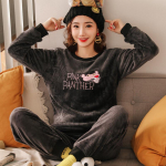 Naiste soe pidžaamakomplekt Flanellist magamisriided, talvine samet, naiste pehme vabaaja pidžaama XL