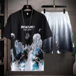 2023. aasta uus meeste kaheosaline komplekt, suvised spordir&otilde;ivad, mood, meeste jooksjakomplekt, Harajuku s&auml;rgi ja l&uuml;hikese komplektiga vabaaja dressidress, suurus 5XL XXXL