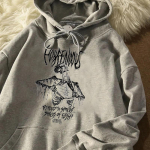 Moodne kapuuts Harajuku Y2K Top Harajuku Retro Demon Punk Streetwear Gooti Anime pikkade varrukatega dressipluus fliisist topp 3XL