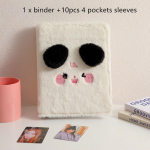 Kawaii Fluffy Cat Bear A5 fotokaardi k&ouml;itja Koguge Book Shelli fotokaardihoidja fotokaardi albumi kirjatarbed valge