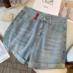 MODIQUE 2023 Summer Plus Size teksad l&uuml;hikesed elastsed p&uuml;ksid, naiste lahtised sirged soliidsed vabaaja as&uuml;mmeetrilised kuumad naiste k&otilde;rge v&ouml;&ouml;kohaga p&uuml;ksid L sinine