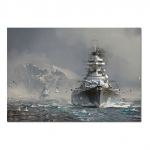 World of Warships Bismarck Battleship Painting Canvas Plakatid HD Prinditud Seina Kunstipildid Kaasaegne elutuba Kodukaunistus 21x30 No Frame