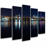 Viieosalise pildil&otilde;uendi print New York Skyline Night 100x70 must