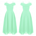 Pidulikud t&uuml;drukud, lapsed, kleidid, pikad lillega t&uuml;drukute kleit, &scaron;ifoonist suvine peokleit, pruutneitsi pulmapidu, ballikleit 13-14 Years piparm&uuml;ndiroheline v&auml;rv