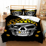 Halloweeni voodipesukomplekt Skull Skull tekikate Padjakate Kodu voodipesukomplekt AU/EU/USA t&auml;issuuruses &uuml;he-/kaheinimesevoodi Baby 100x135cm