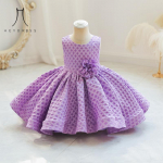 Tutu Kleit Pitsist Laste Kleit Uus T&uuml;drukute Printsess &Uuml;heaastase t&uuml;drukute Kleit Moodne Elegantne Peokleit 80 lilla