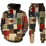 Kevad-s&uuml;gis uus Aafrika 3D-print meeste dressi&uuml;likond vabaaja kapuuts + p&uuml;ksid 2tk komplektid &uuml;lisuur dressipluus mood meeste r&otilde;ivad M