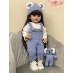 55 cm Reborn Dolls Full Silicone Baby Realistlik vasts&uuml;ndinud t&uuml;druku nukk Bebe Reborn Silikoonist t&otilde;eline veekindel m&auml;nguasi lastele kingitus pruun