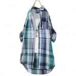 Naiste s&auml;rk Rev&auml;&auml;ridega Ruuduline tr&uuml;kiga pikkade varrukatega kortsudevastased n&ouml;&ouml;bid, pol&uuml;ester, ruuduline naiste s&auml;rk Naiste riided 2XL roheline