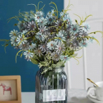 5 tk Kunstlik karikakra siidist lill &otilde;ues UV-vastupidav v&otilde;lts-metsalilled Kunstplastist taimed Kodu siseruumides ja v&auml;ljas aias vaasi kaunistamiseks roheline