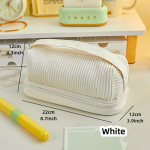 Kahekordne pliiatsikott, vutlar, avokaadoroheline, kreemvalge, PU-k&auml;ekott, hoiukott kirjatarvete, meigi, reisimise jaoks