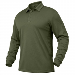 Meeste v&auml;litingimustes pikkade varrukatega polos&auml;rk Kerge hingav s&otilde;jaline taktikaline T-s&auml;rk Performance Casual Work Matkamine Sport Golfi s&auml;rgid EURO suurus XXL armee roheline v&auml;rv