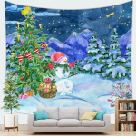 H&auml;id j&otilde;ule Gobel&auml;&auml;n J&otilde;ulupuu J&otilde;uluvana Seinale Rippvaip Elutuba Magamistuba Ilus tekk 100x75cm