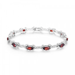 925 Sterling h&otilde;bedast k&auml;ev&otilde;ru Naturaalne punane granaat mq 4*8mm loomingulise disainiga peened ehted naistele kena kingitus length:19cm punane