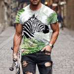 Suvine Meeste T-s&auml;rk Premium Leopard Mustriga 3D Prinditud vintage t-s&auml;rk Harajuku Casual l&uuml;hikeste varrukatega T-s&auml;rk Unisex topid S