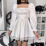 Lolita kleit, pidulik &otilde;htu naiste vintage pits Y2k minikleit Naistele Kawaii riided kevadine &uuml;hes t&uuml;kis kleit Korea valge S valge