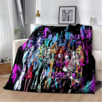 3D Monster High Anime multifilmi tekk, pehme tekk koju magamistoa voodi diivan pikniku reisikontori puhkekate lastele 130x150cm