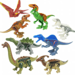 YG77037 dinosauruste ehitusplokid Brachiosaurus Stegosaurus Velociraptor v&auml;ikestest osakestest kokkupandud m&auml;nguasja poisi kingitus
