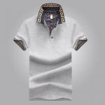 Suvised meeste puuvillased polos&auml;rgid L&uuml;hikeste varrukatega T-s&auml;rk hingav, imav higi, &uuml;hev&auml;rviline rev, &auml;riline vabaaja topp M hall v&auml;rv