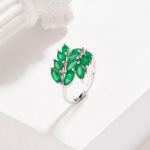 Elegantse disainiga naturaalne roheline ahhaat 925 sterlingh&otilde;bedane uimastav s&otilde;rmus naistele daamipeole luksuslik ehe kingitus US RING SIZE:7#