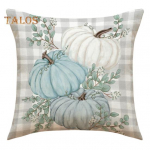 Padjap&uuml;&uuml;r Elegantne vastupidav linane Happy Fall Thanksgiving K&otilde;rvitsamustriline padjakatted koju 45cm