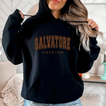 Unisex HoodieSalvatore Alates 1864. aastast Hoodie Mystic Falls Hoodie Vampire Diaries Jumper Vintage TVD Damon Stefani f&auml;nnide kingitus Unisex vintage kapuutsid L