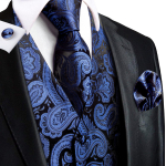 Hi-Tie Tuxedo vest meestele, &uuml;likond, vest kaelaside, taskur&auml;tik, mansetin&ouml;&ouml;bid pulma&auml;ri jaoks L