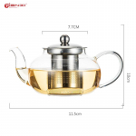 Filtreeritav klaasist teekann roostevabast terasest filtriga teekomplekt Puer veekeetja kohviklaasist kann Mugav kontorik&auml;epidemega kohvikann 600ml