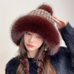 K&uuml;&uuml;liku karusnaha imitatsioon termotalvem&uuml;ts naistele armas tihenev valge kohev pallim&uuml;tsi k&otilde;rvaklappidega pl&uuml;&uuml;sis m&uuml;ts 56-58cm