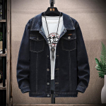 Meeste r&otilde;ivad Mood Meeste teksajakk Suures suuruses S&uuml;giskevadine &uuml;ler&otilde;ivad Vabaaja meeste teksad Mantlid Oversized 6XL must