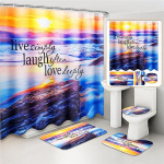 3D Ookeani merep&otilde;hja Loomad WC kate Vannimatt Komplektid Kala Dolphin Print Vannitoa kardinate Komplekt Veekindel kangas Du&scaron;ikardinad