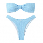 V&otilde;luv ujumiskost&uuml;&uuml;mi toruga top pol&uuml;ester kaheosalise rihmaga bikiinide komplekt ranna jaoks S sinine