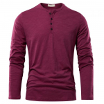 Henery kaelusega pikkade varrukatega T-s&auml;rk meestele Solid Spring Casual Meeste T-s&auml;rgid Kvaliteetsed meeste topid Klassikalised riided Meeste T-s&auml;rgid US XL must