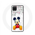 Coque Samsung Galaxy A12 Mickey Mouse Fleurs C&oelig;urs
