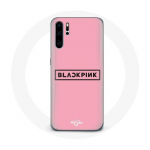 Coque pour Huawei P30 Blackpink Groupe de K-pop Logo Fond Rose