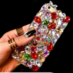 Luksuslik 3D v&auml;rviline teemant&uuml;mbris Strasskividega Bling telefoni&uuml;mbris fundas coque Samsung S24 Ultra S23FE S22 Plus A15 A25 A35 A14 A24 A34 A54 A13 A23 A33 jaoks Samsung s24 punane