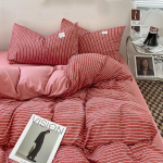 Ins Style voodipesukomplekt Nordic &uuml;he kahekordse lameda linaga tekikott Padjap&uuml;&uuml;r Pehme mikrokiust t&auml;issuuruses voodipesu 1.5m