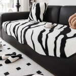 Palus Diivanipadi ja Tekk Talviseks Soojuseks Paksenenud Libisemisvastane Diivanir&auml;tik Voodilina Must Valge Mustriga Diivanikate 90x90cm 1pcs