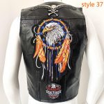 Euroopa Harley mootorrattavest Nahast vest s&otilde;idujakk Meeste nahast &otilde;lg Bio Green Magic tikandid m&auml;rgi disain XXXL