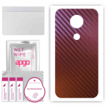 apgo skin sticker film foil vinyl for the BACK compatible with Motorola Moto E5 Plus, scratch-resistant, easy to install - Carbon Chameleon CAKA5