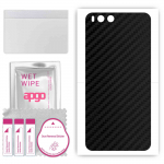 apgo Protective Skin Sticker for the back compatible with Xiaomi Mi 6, Wrap Film, Foil, Vinyl - Pattern Carbon Black