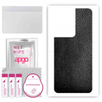 apgo Protective Skin Sticker for the back compatible with Oppo Reno9 Pro Plus, Wrap Film, Foil, Vinyl - Pattern Black Leather