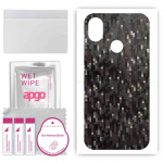 apgo Protective Skin Sticker for the back compatible with Cat S52, Wrap Film, Foil, Vinyl - Pattern Carbon Black Pixel